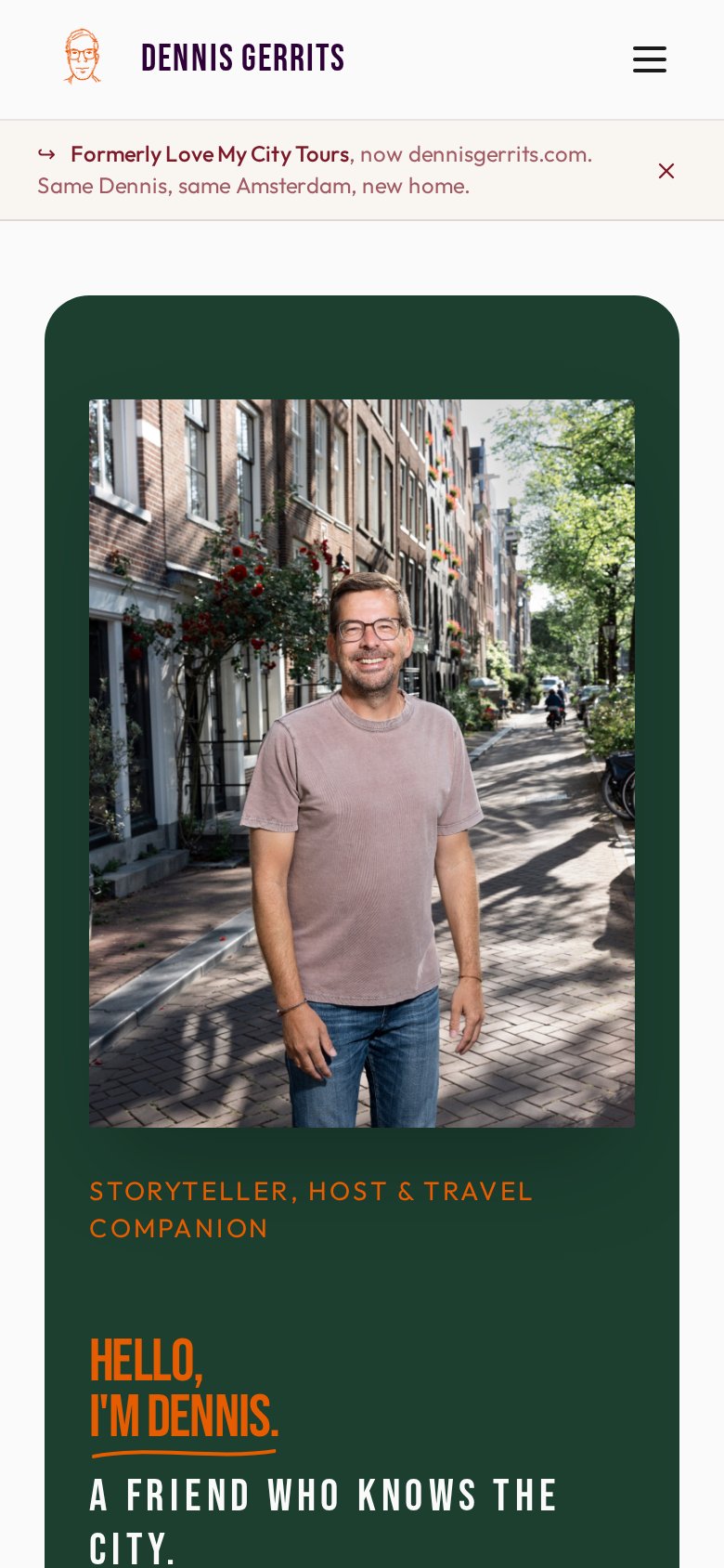 De homepage op telefoon.